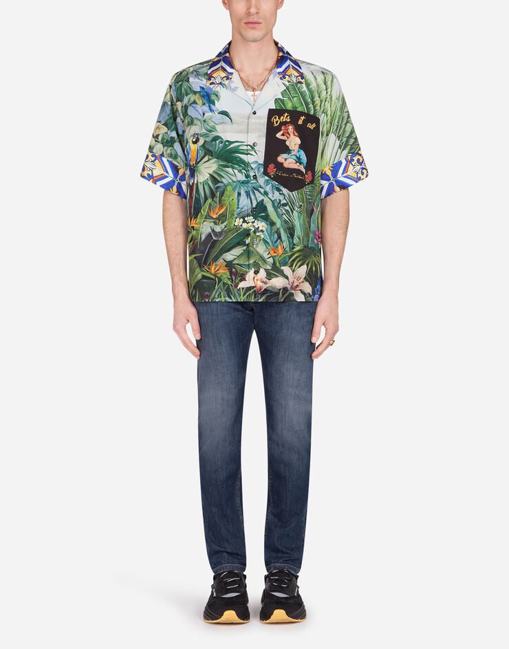 Dolce & Gabbana Stretch slim-fit medium blue jeans with DG embroidery BLUE GY07CZG8BY5