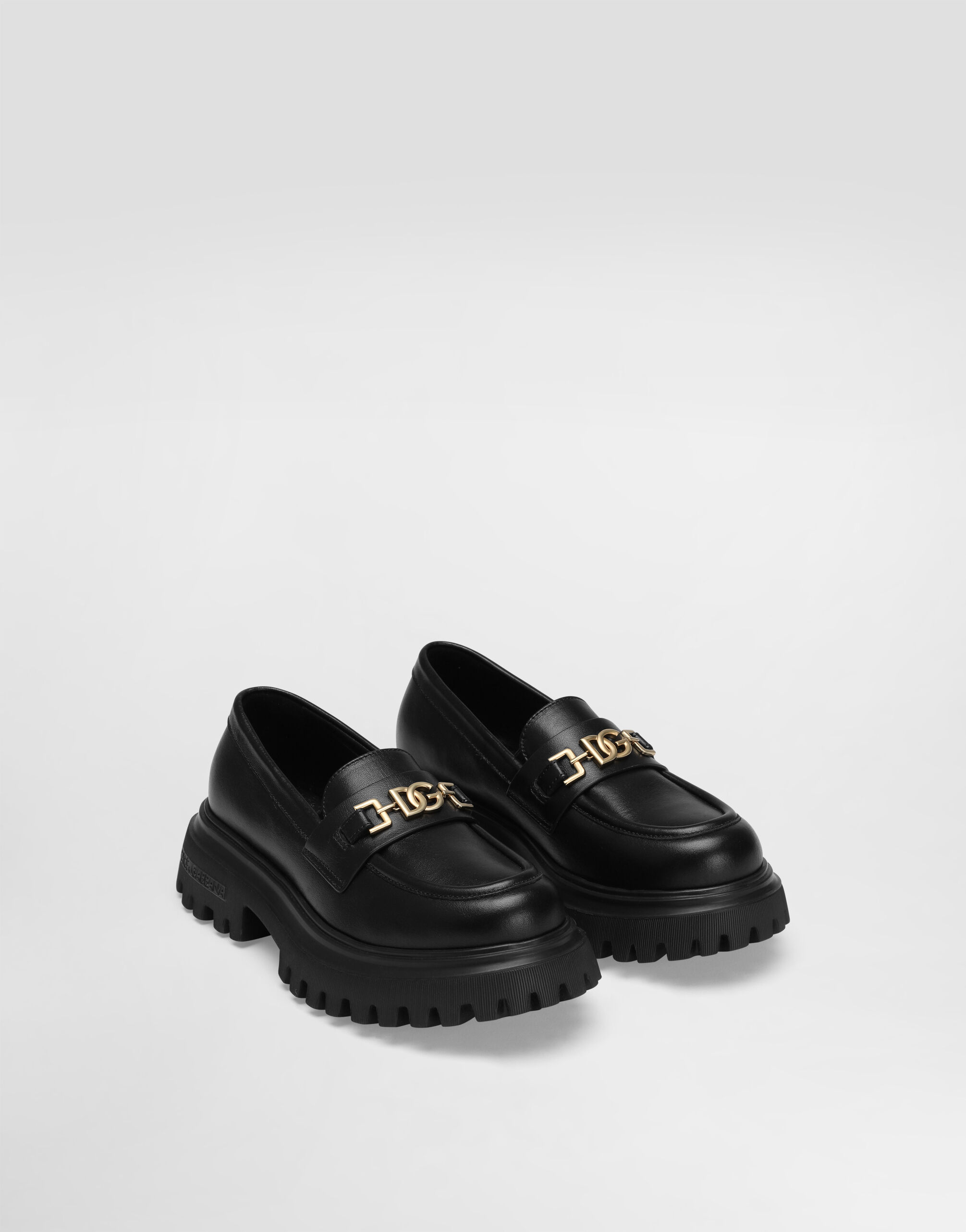 Nappa calfskin loafers in Black for Girls | Dolce&Gabbana® US