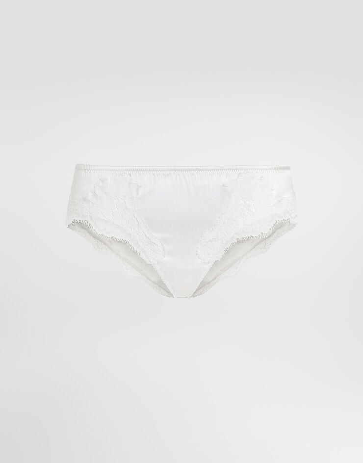 Dolce & Gabbana Satin briefs with lace detailing Dolce & Gabbana Satin briefs with lace detailing White O2A02TFUAD8
