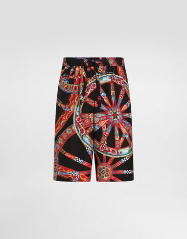 Dolce & Gabbana Carretto-print silk jacquard vanity bermuda Dolce & Gabbana Carretto-print silk jacquard vanity bermuda Multicolor GV37ATIS132