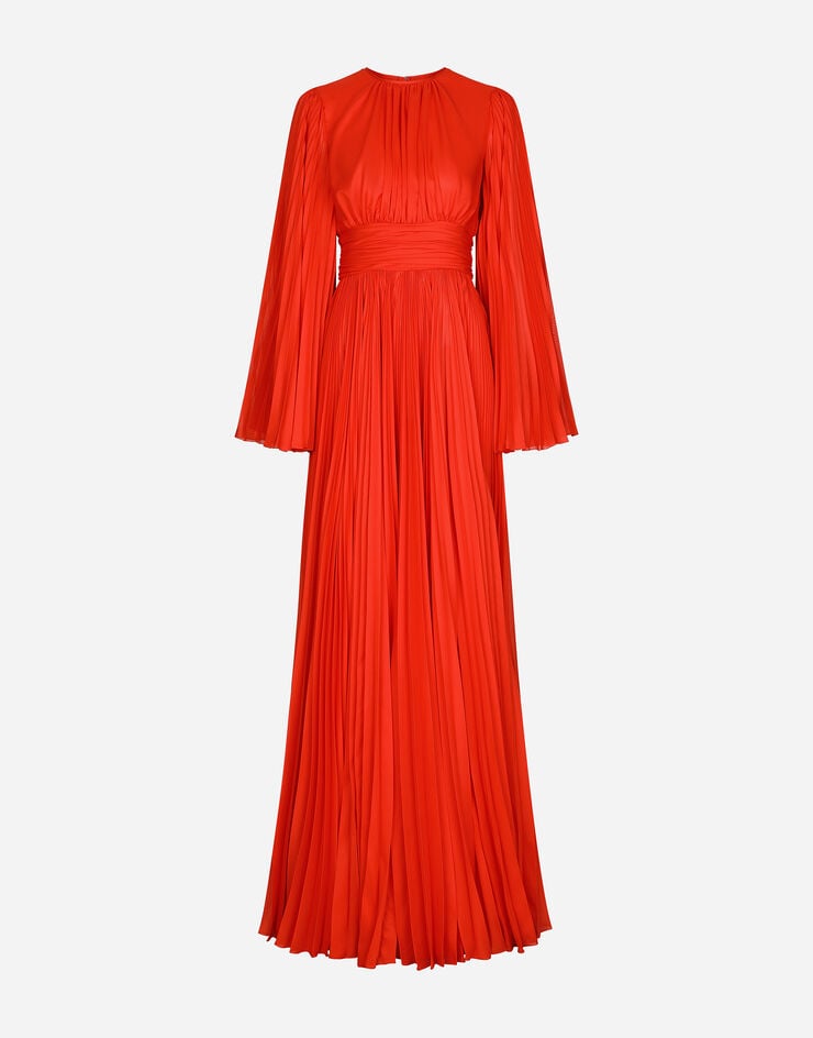 Dolce & Gabbana Long chiffon dress Rouge F6AVSTFUSXO