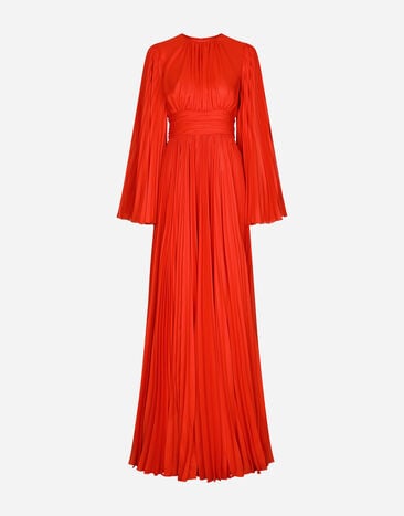 Dolce&Gabbana Long chiffon dress Red F6DJTTFLRC2