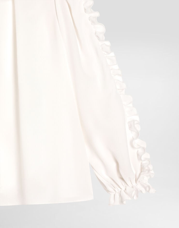 Dolce & Gabbana Blusa de crepé de China  White L56S48FU1A8