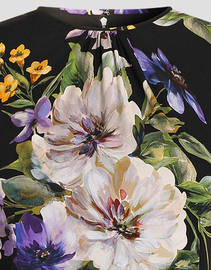 Dolce & Gabbana Charmeuse dress with floral print Multicolor I6LF0WFSA8O