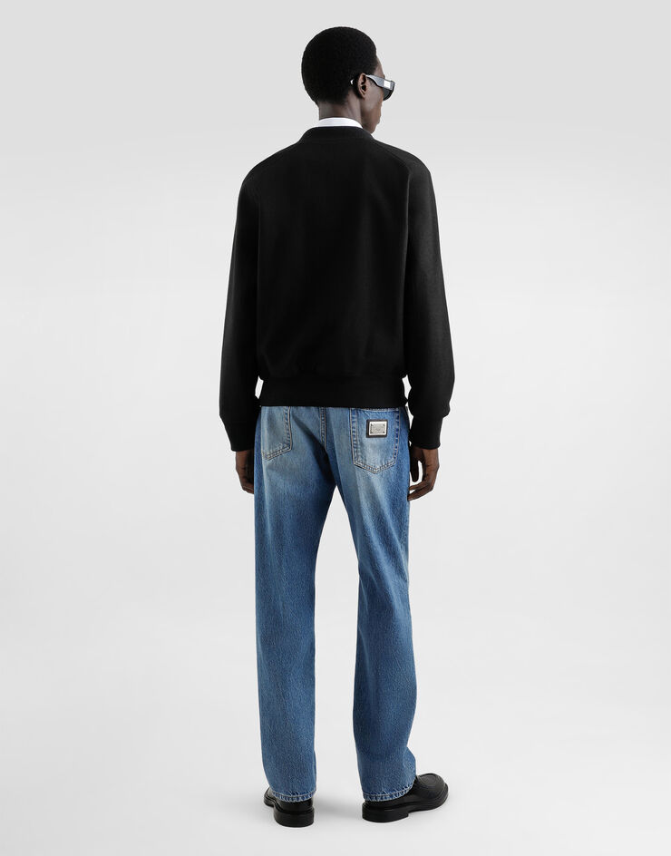 Dolce & Gabbana Wool jacket with patch Black G9BIAZFU2RC