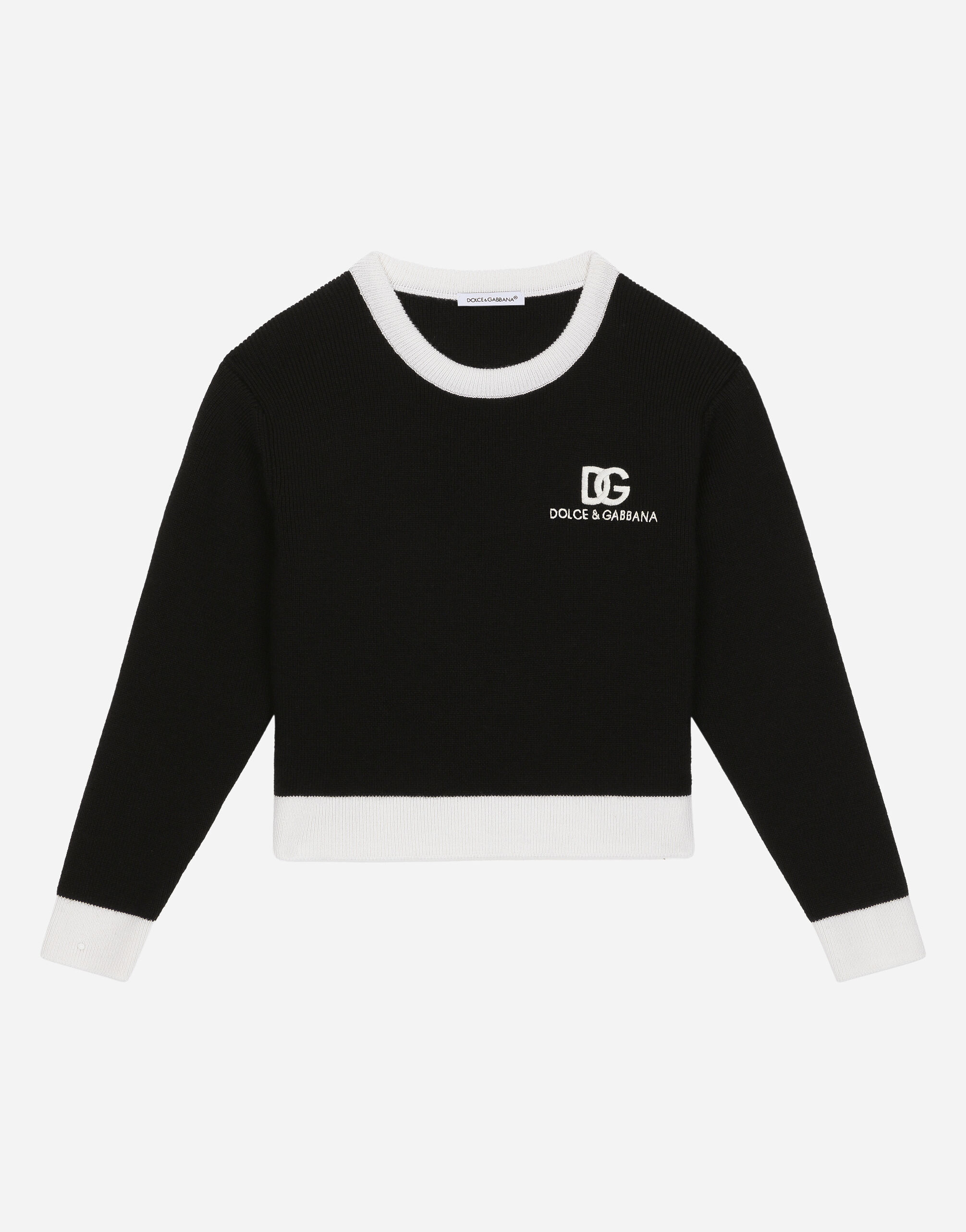 Dolce & Gabbana Knit pullover with DG logo Negro L5KWK5JCVT2