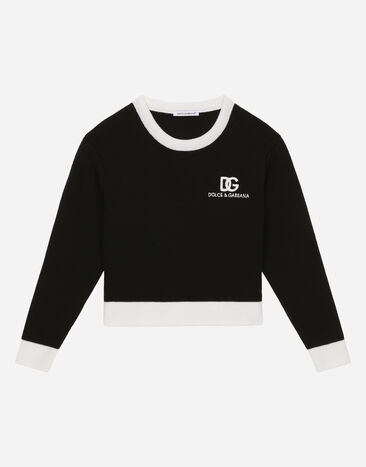 Dolce & Gabbana Knit pullover with DG logo Pink L5KWM8JBCGC