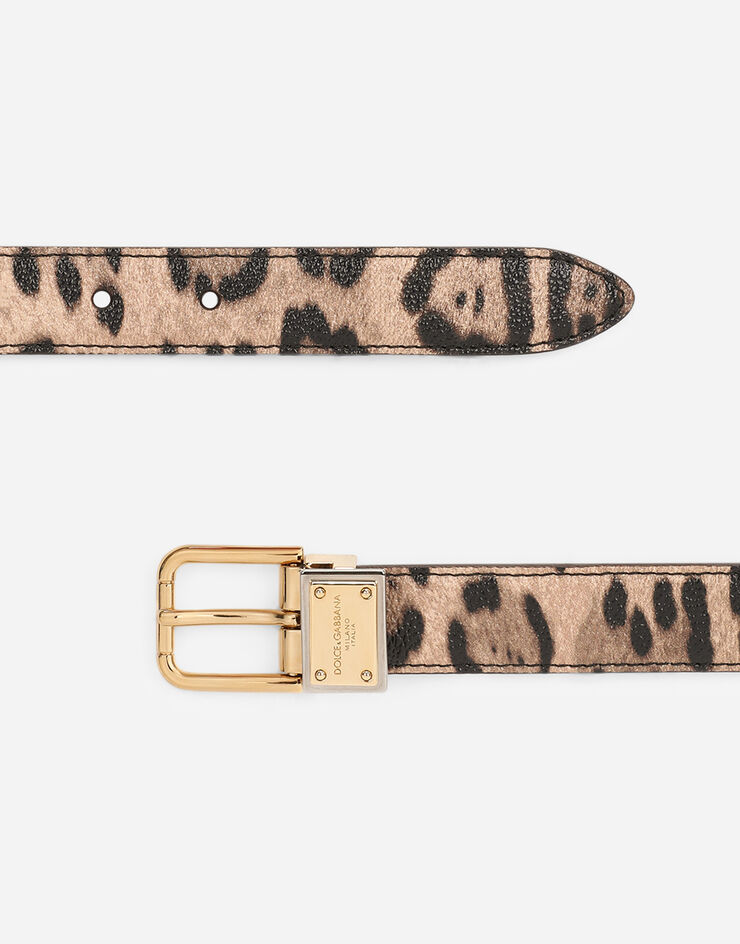Dolce & Gabbana Leopard-print Crespo belt with branded plate Multicolor BE1427AW384