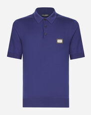Dolce & Gabbana Wool polo-shirt with branded tag Multicolor GXX14ZJCVQ9