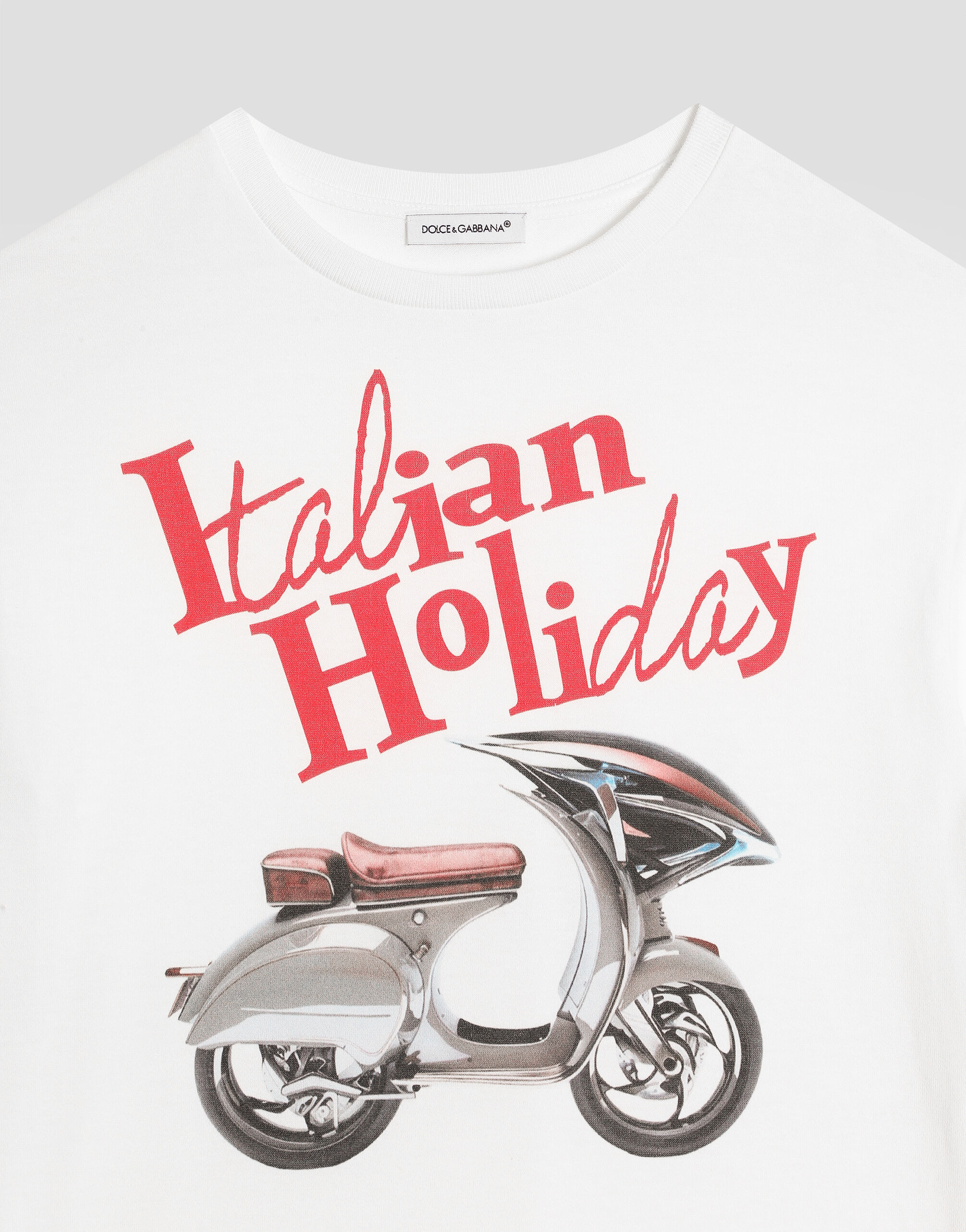 Jersey T-shirt with Italian Holiday print in White for Boys
