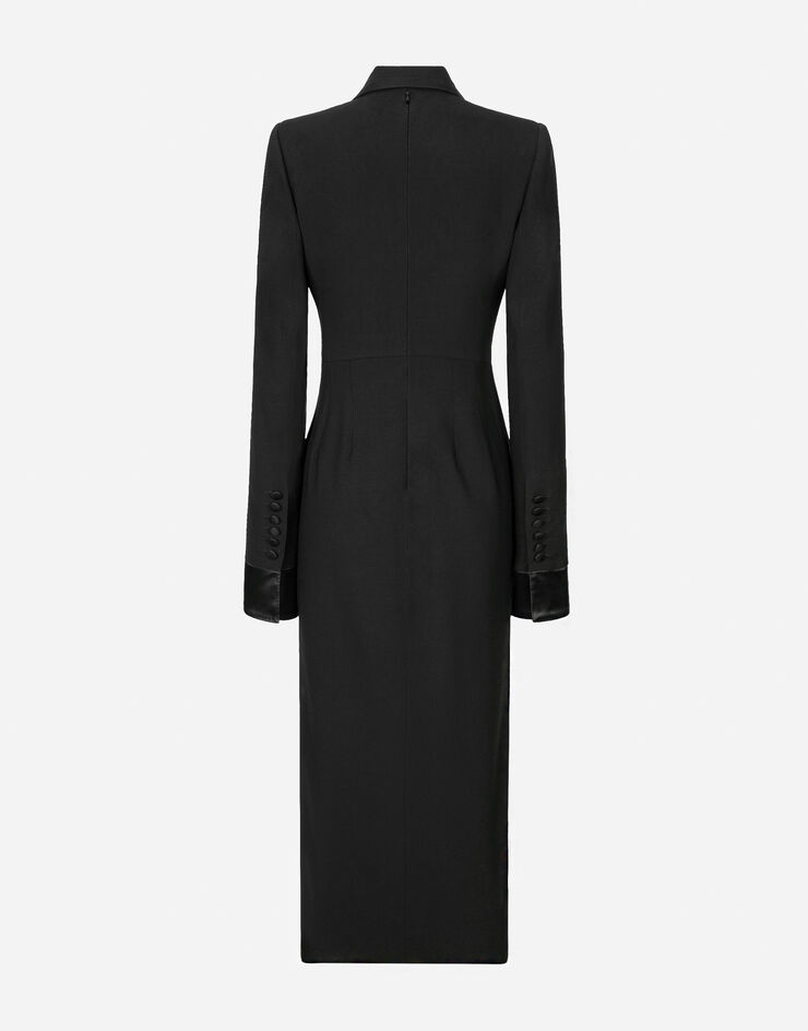 Dolce&Gabbana Woolen calf-length coat dress Black F6DDXTGDB0R