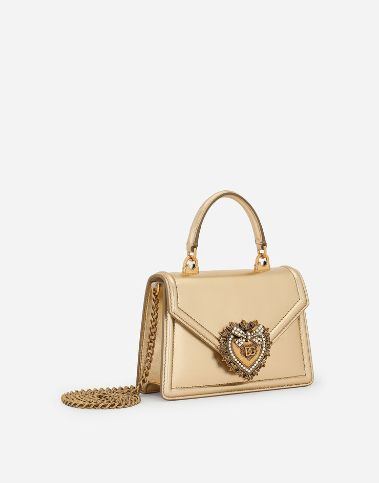 Dolce & Gabbana حقيبة ديفوشن صغيرة من جلد نابا موردور ذهبي BB6711A1016