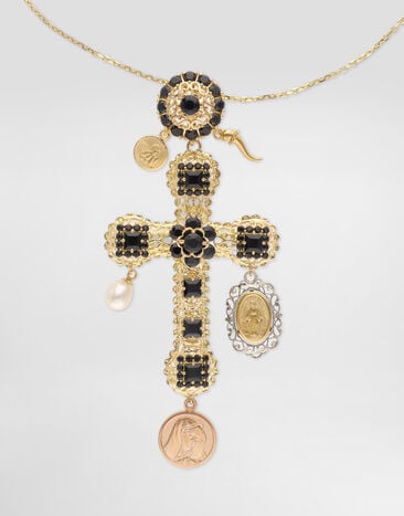 Dolce & Gabbana Sicily Necklace 18kt yellow gold and black sapphires    Gold WADC1GWSLE1