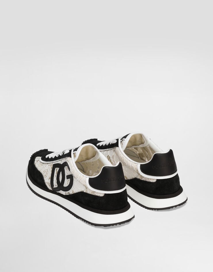 Dolce & Gabbana DG Cushion sneakers in calfskin and fabric Multicolor CK2340A9AC2