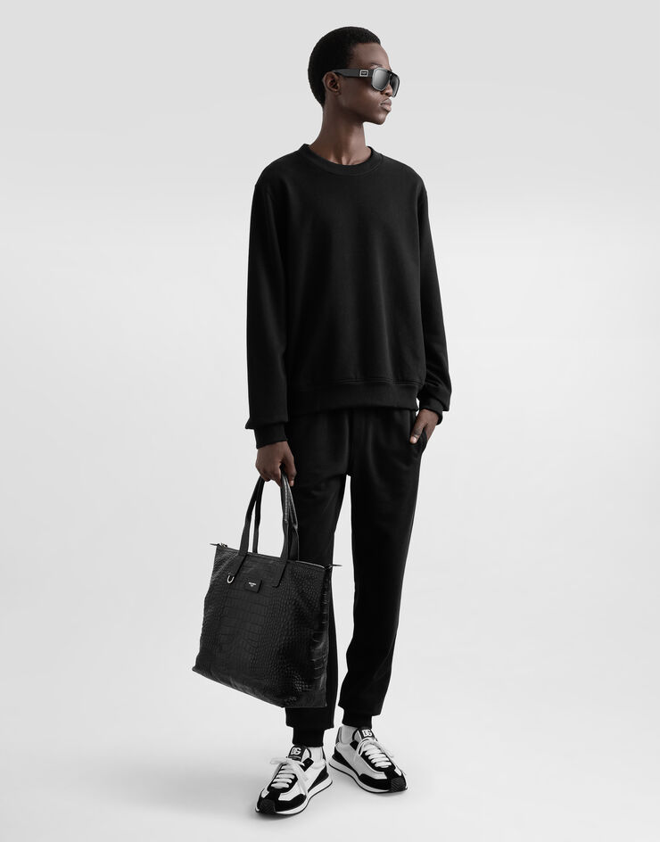 Dolce & Gabbana Medium crocodile-print calfskin shopper Black BM2375AS422