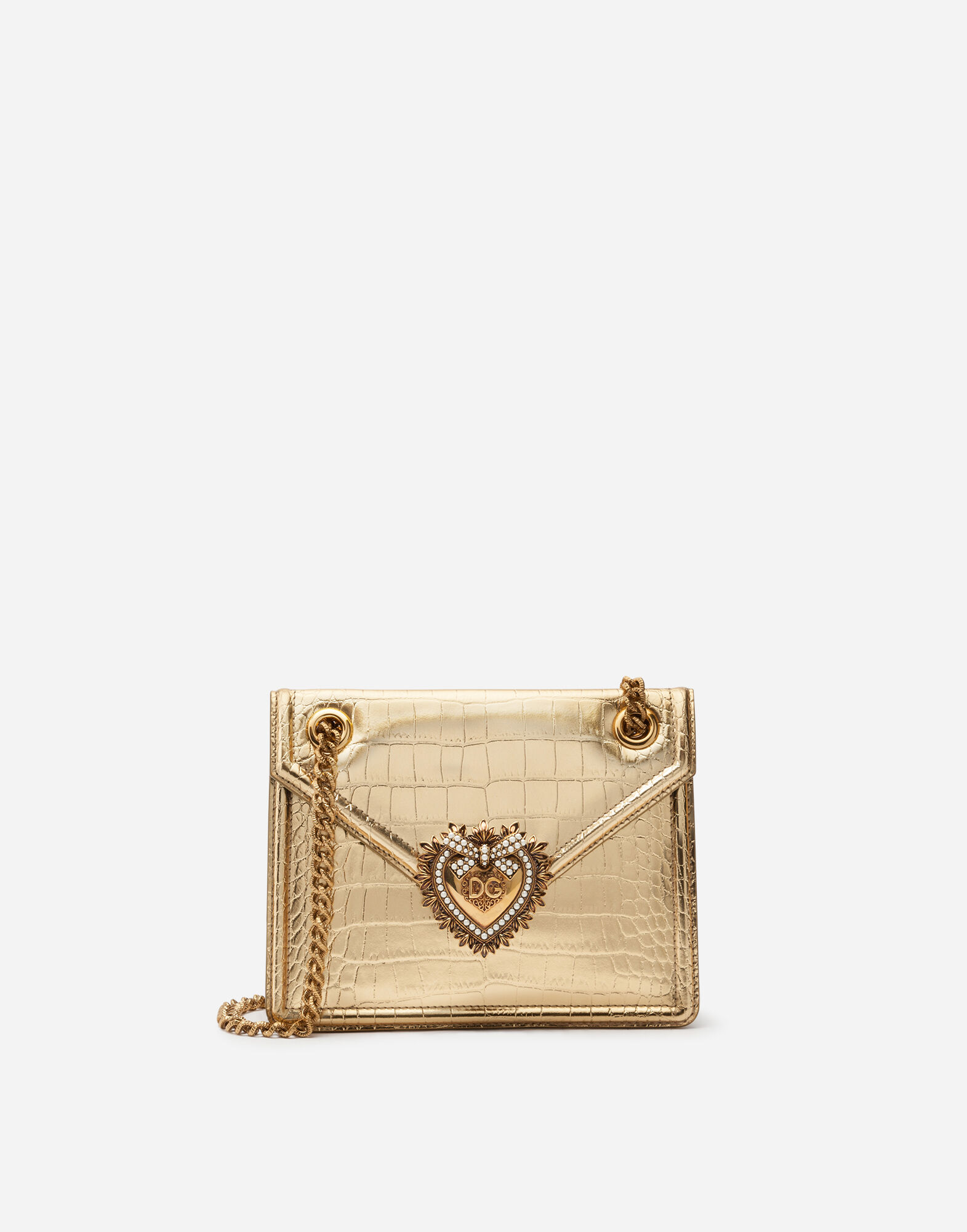 Medium Devotion bag in laminated crocodile print