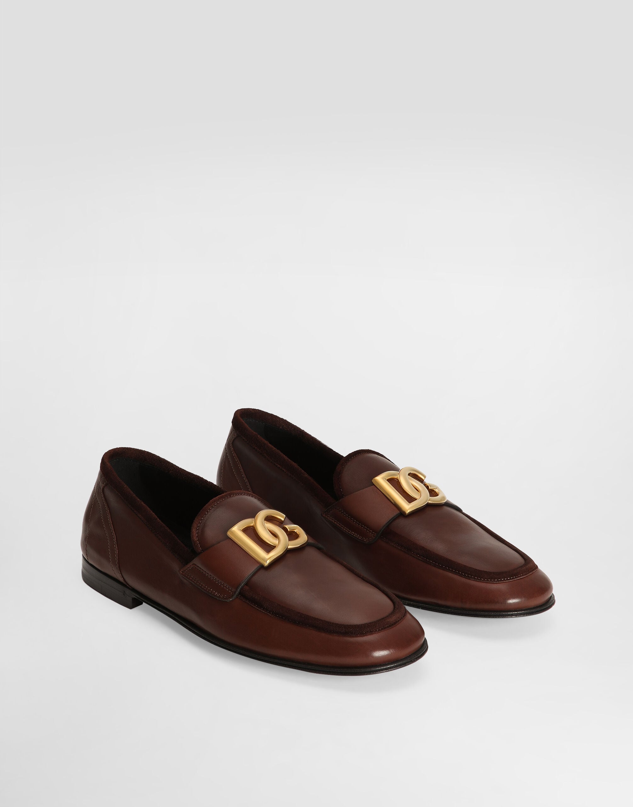 Calfskin slippers in Brown for Men | Dolce&Gabbana® US