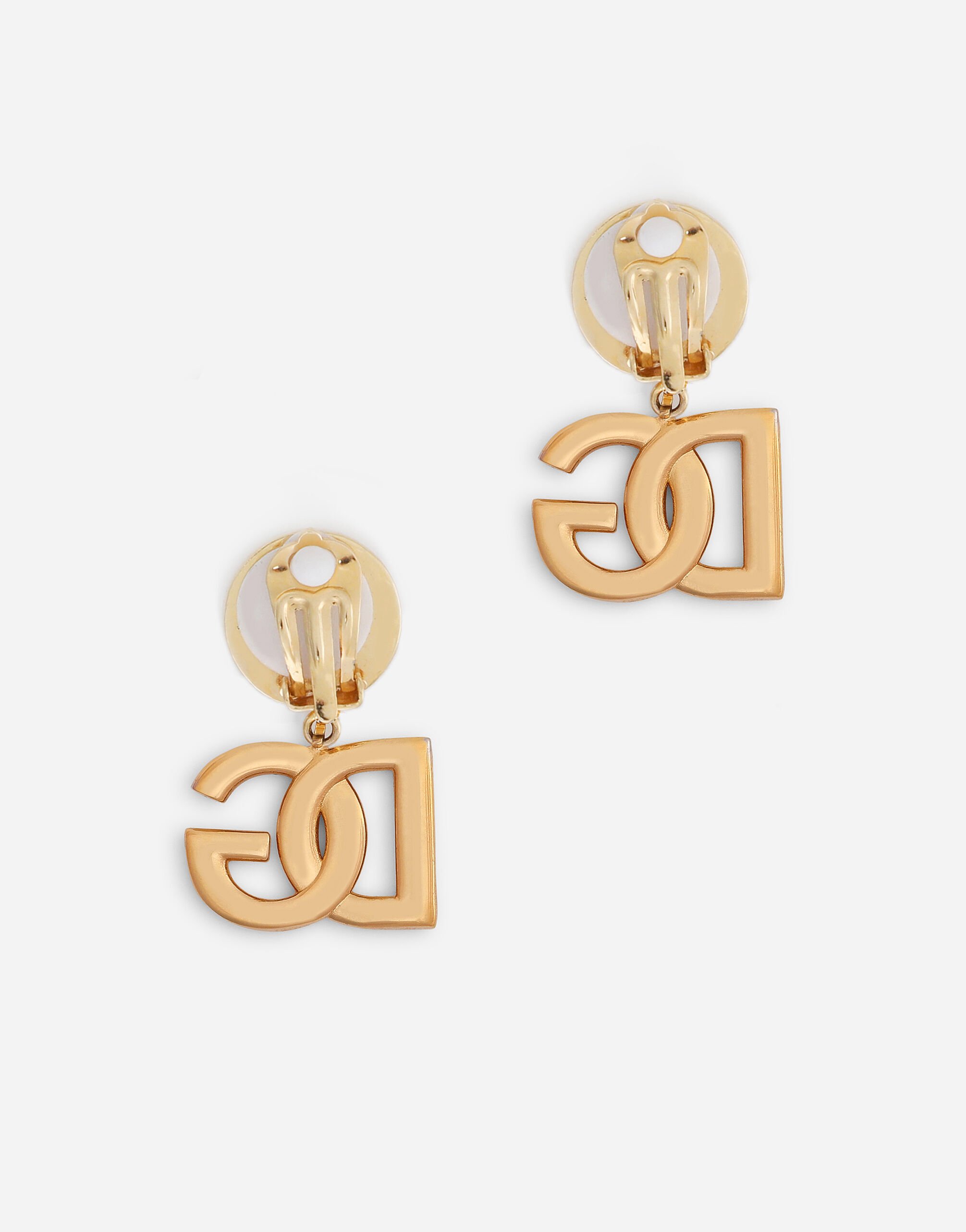 Clip on earrings with DG logo in Gold for Women Dolce Gabbana