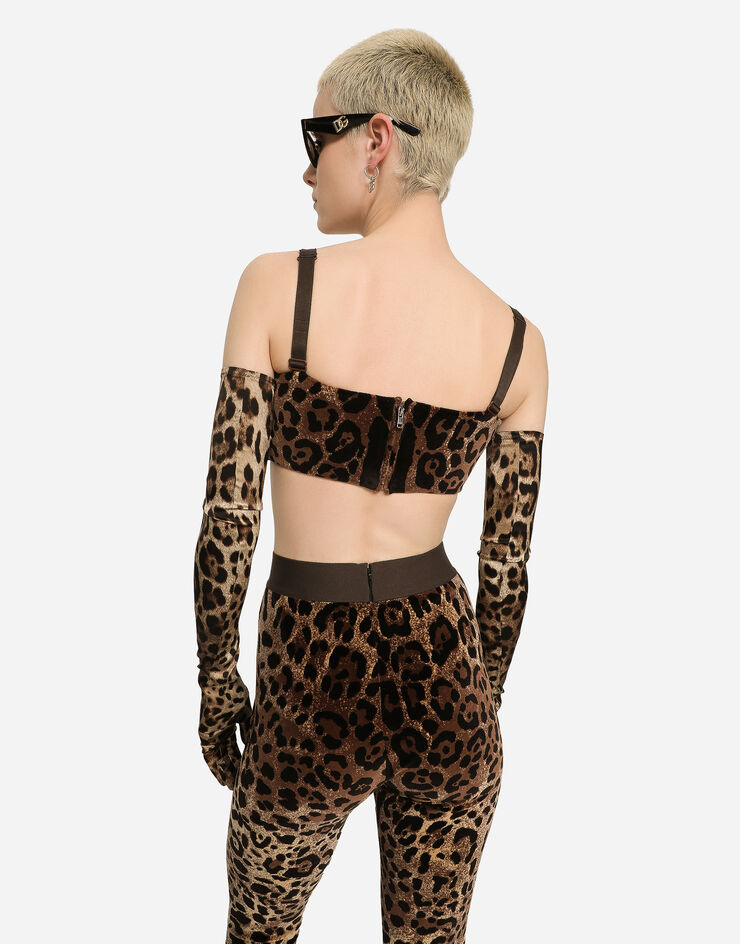 Dolce&Gabbana Chenille leggings with jacquard leopard design Multicolor FTCQKTFJ7D5
