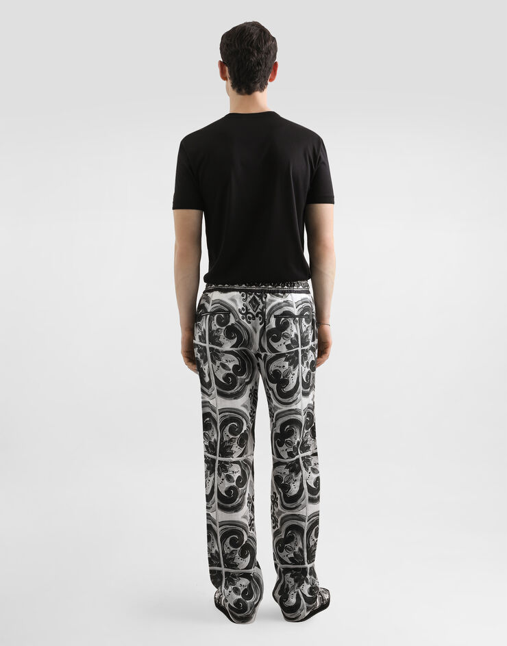 Dolce & Gabbana Majolica-print linen trousers Multicolor GV4LHTFP4M8