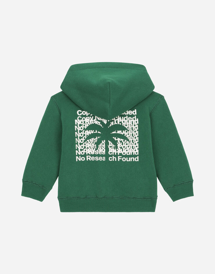 Dolce & Gabbana Zip-up hoodie with banana tree print Green L1JWITG7K8E