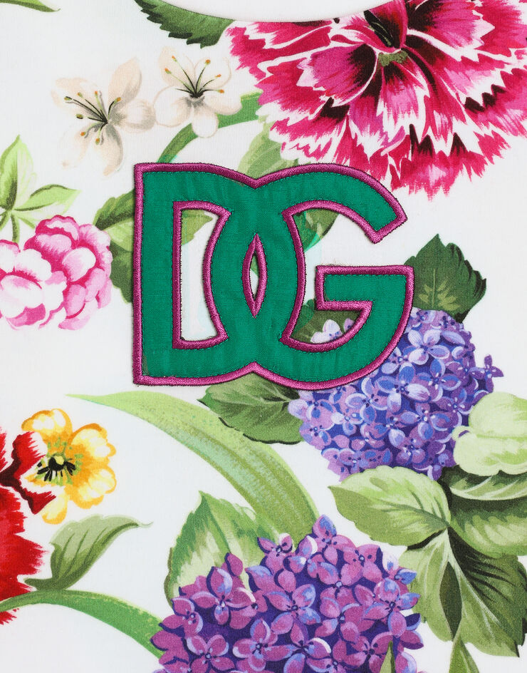 Dolce & Gabbana Jersey T-shirt with floral print Print L5JTNDFSG9W