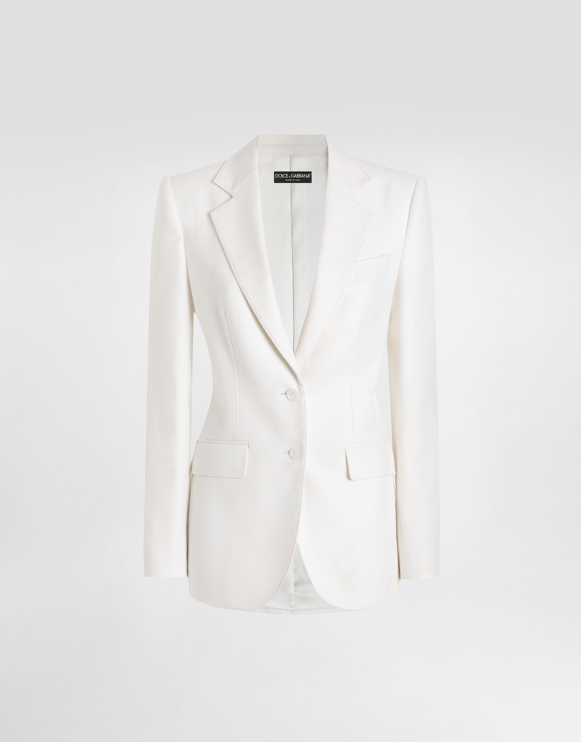 Single-breasted cashmere jacket in White for Women | Dolce&Gabbana® US