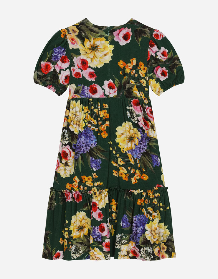 Dolce & Gabbana Kleid aus Jersey Garten-Print Drucken L5JD7VFSG8T