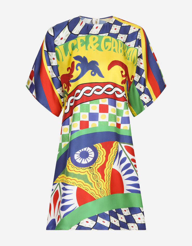 Dolce&Gabbana Short Carretto-print twill dress Multicolor F6ALLTHI1MM