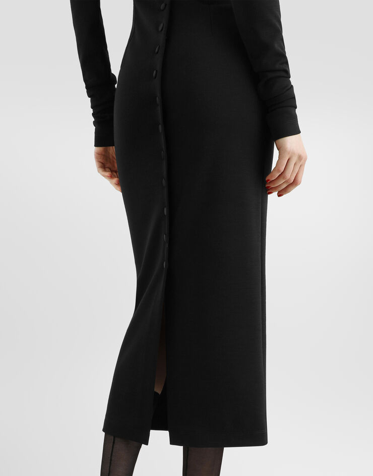 Dolce & Gabbana Wool jersey dress Black F632PTFUGVS