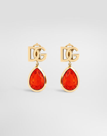 Dolce & Gabbana Clip earrings with logo Orange WER6M4W1111