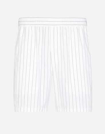 Dolce & Gabbana Striped poplin shorts Brown GV1FXTHUMG4