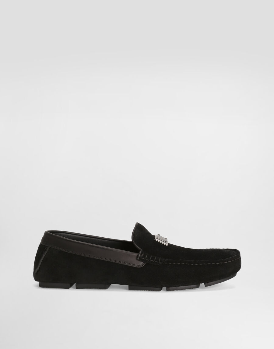 Split calfskin slipper