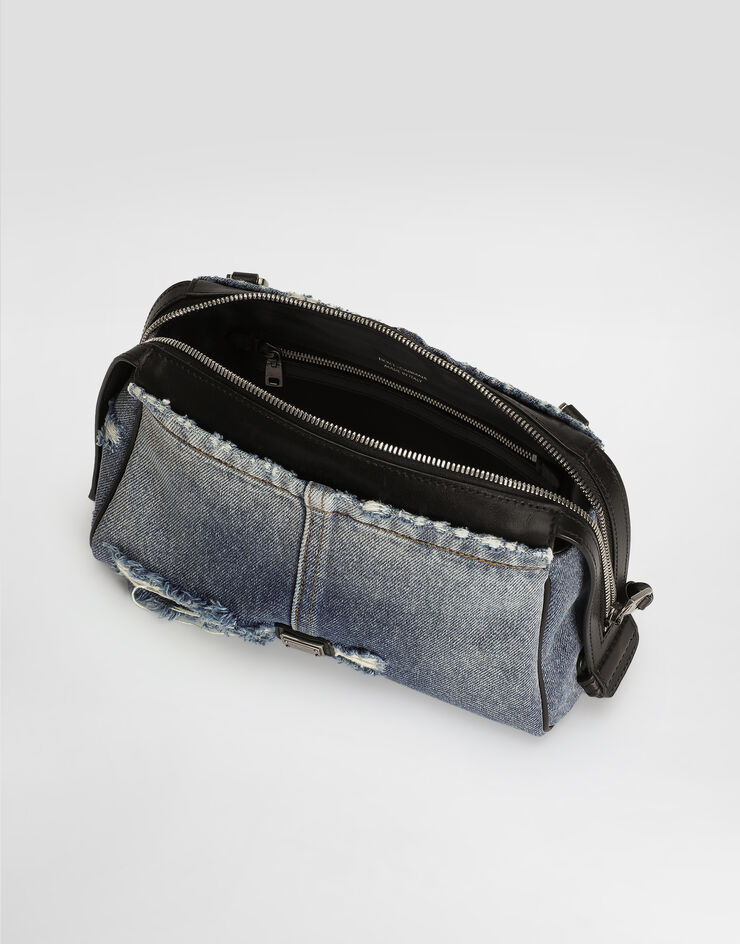 Dolce & Gabbana Vittoria denim patchwork shoulder bag Blue BM2049AY768