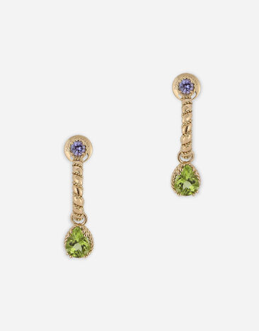 Dolce & Gabbana 18 kt yellow gold earrings  with multicolor fine gemstones Gold WERA2GWPE01