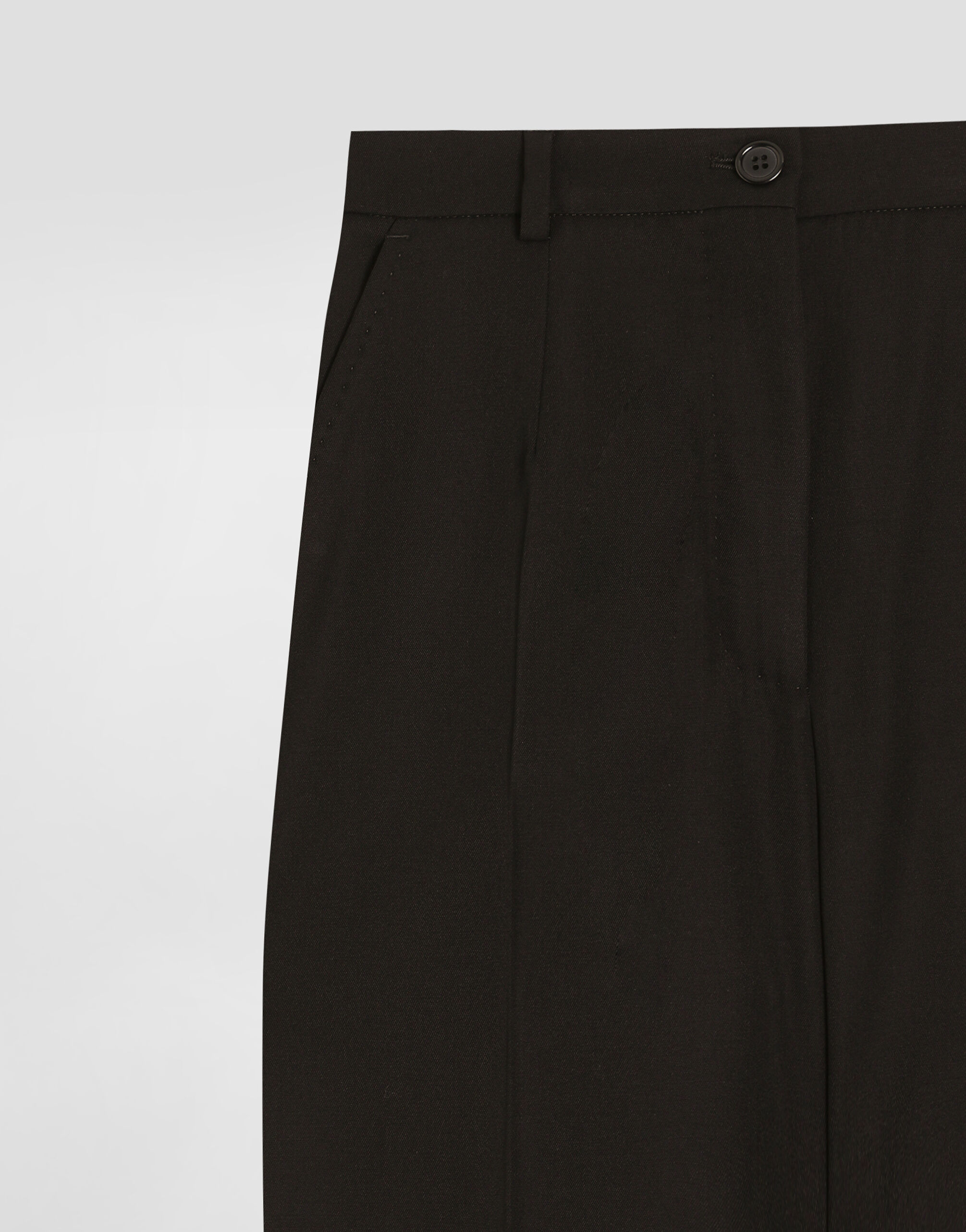 Wool gabardine trousers in Black for Women | Dolce&Gabbana® US