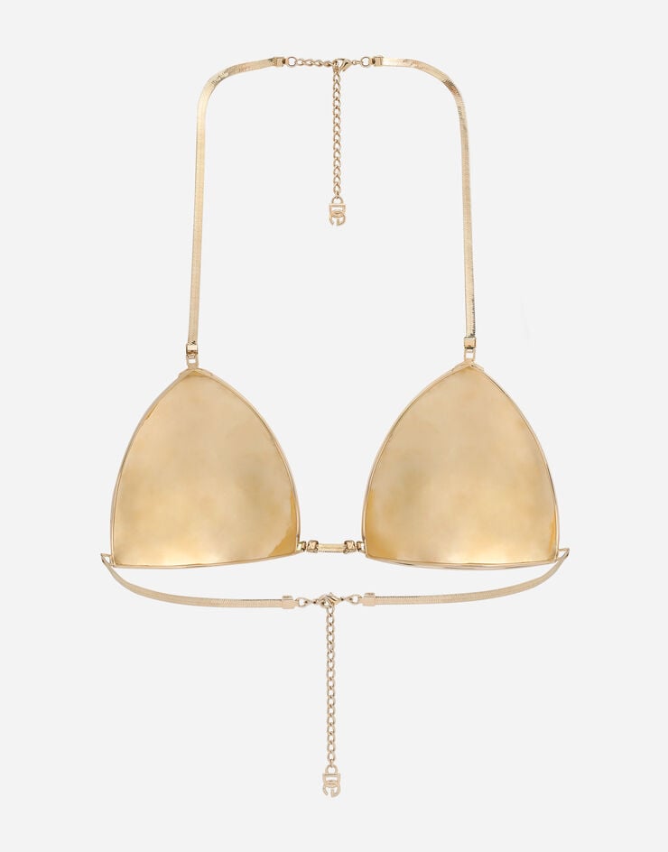 Rigid decorative metal bra in Gold for Women