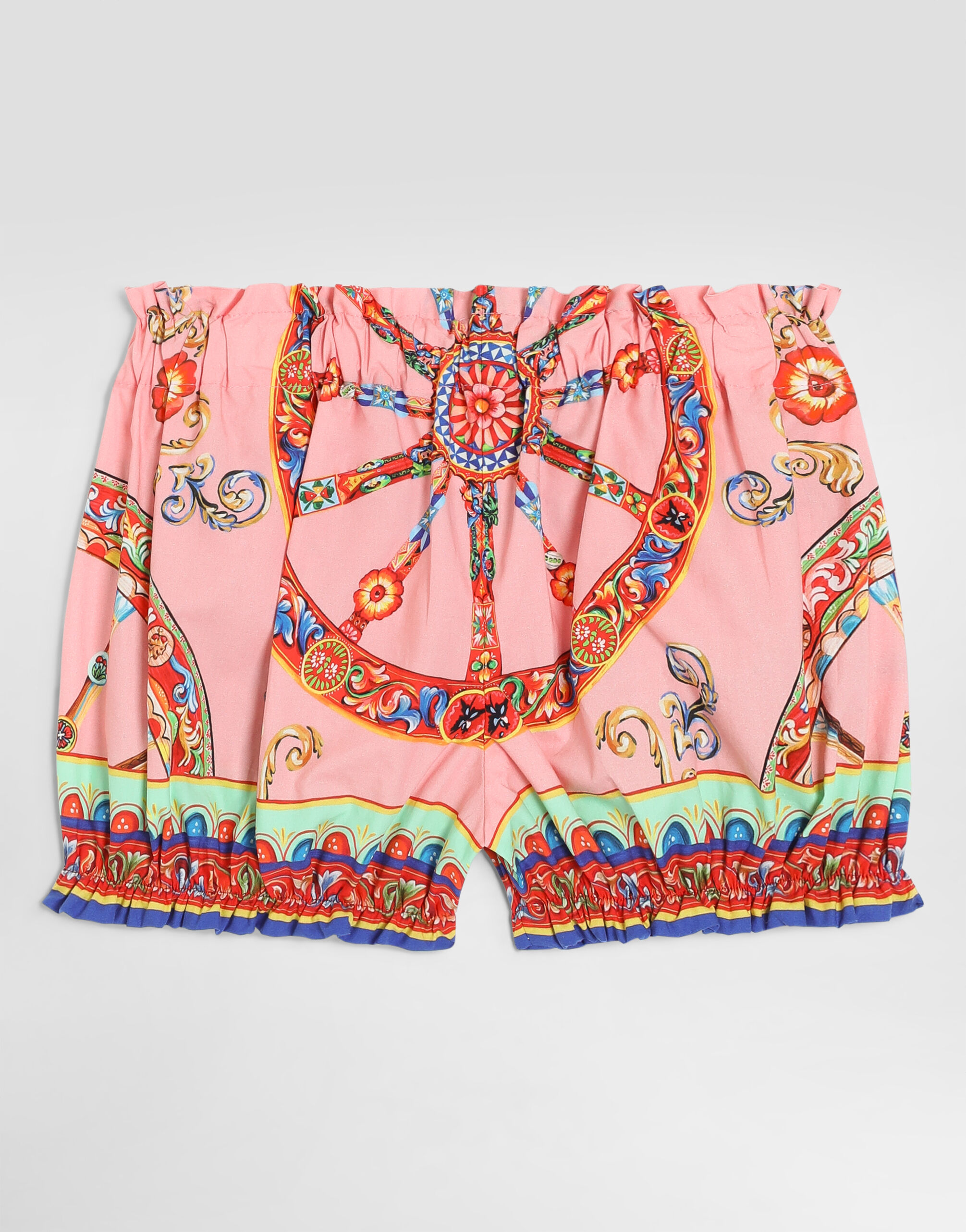 Carretto-print poplin shorts in Multicolor for Girls