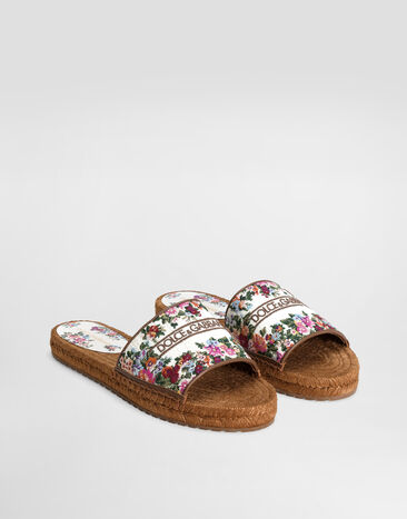 Dolce & Gabbana Espadrillas en piel nappa con bordado Blanco CE0148A6483