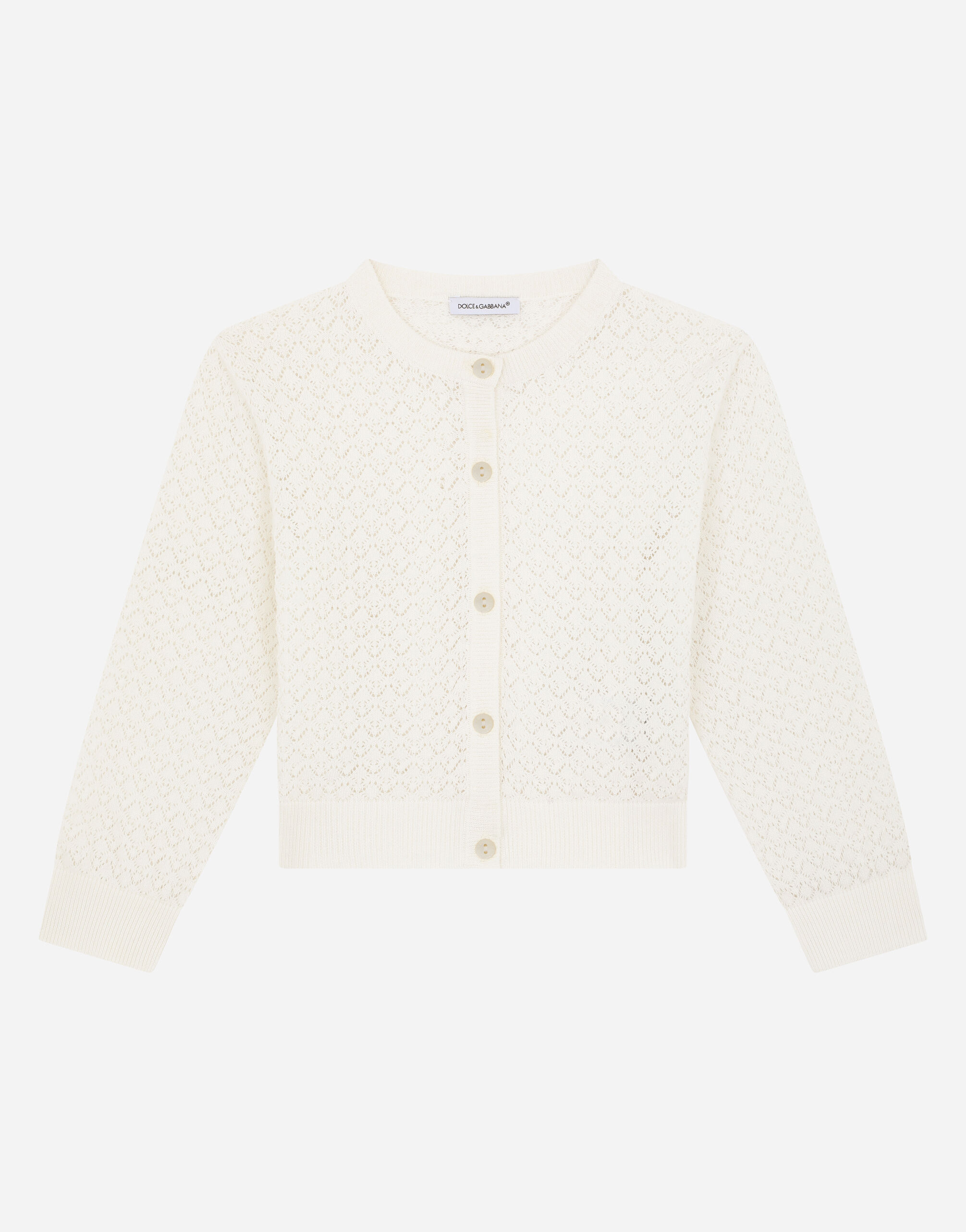 Dolce & Gabbana Cotton fan-stitch cotton cardigan White L5JTAZG7B6N