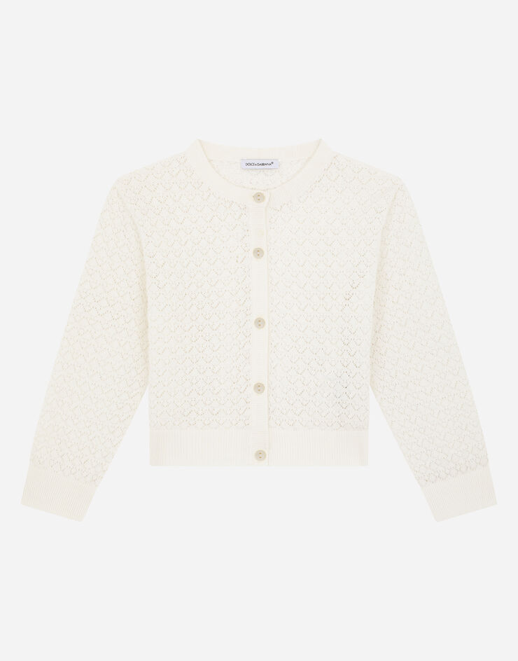 Dolce & Gabbana Cotton fan-stitch cotton cardigan White L5KWF8JACMR
