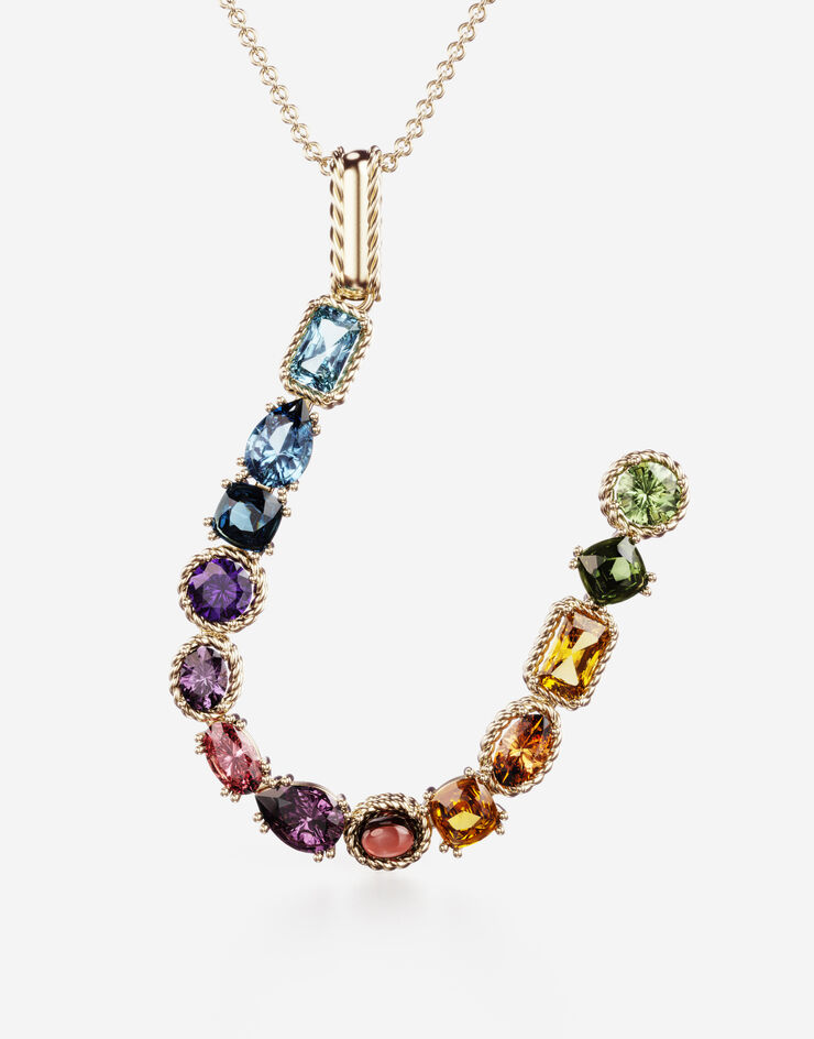 Dolce & Gabbana Anhänger Rainbow mit mehrfarbigen edelsteinen GOLD WAMR2GWMIXU