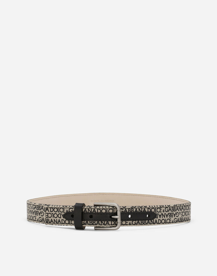 Dolce & Gabbana Ceinture en toile avec imprimé logo Dolce&Gabbana Beige EC0084A4352