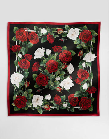 Dolce & Gabbana Rose-print silk twill foulard (90x90) Print FN090RGDCXO