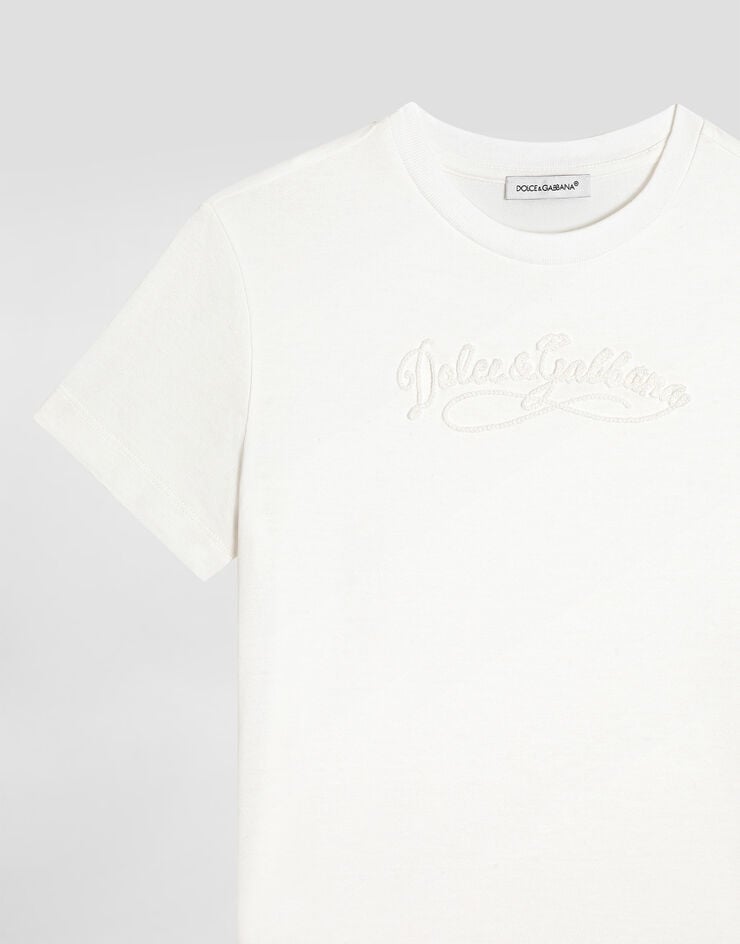 Dolce & Gabbana Jersey t-shirt with embroidery White L5JTNKG7PYF