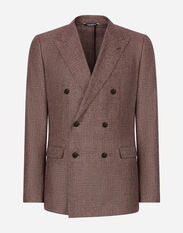 Dolce & Gabbana Double-breasted linen-blend Taormina-fit jacket Black GXC60TJAM8M