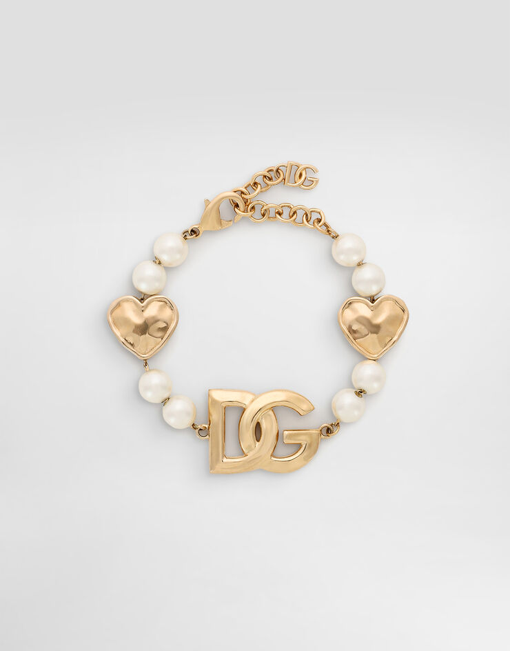 Dolce & Gabbana Bracelet with hearts and DG logo Dolce & Gabbana Bracelet with hearts and DG logo Gold WBQ6L3W1111