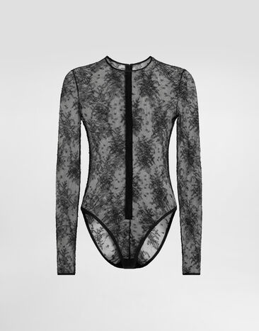 Dolce & Gabbana Chantilly lace bodysuit Black F79BPTFLREX