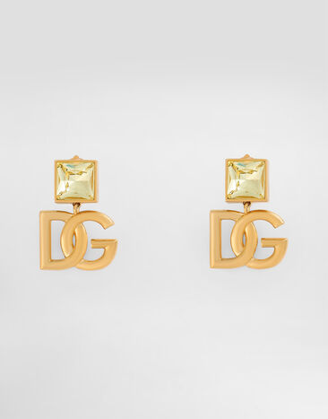 Dolce & Gabbana Ohrringe mit DG-Logo und Strass Gold WER2H1W1111