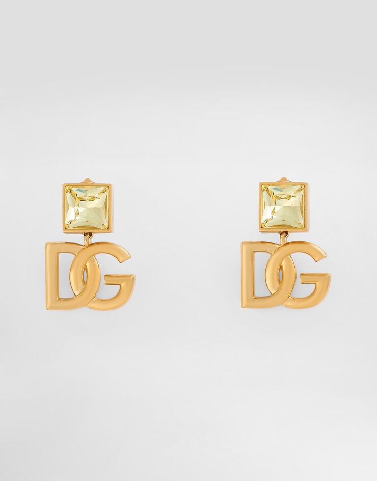 Dolce & Gabbana 水钻与 DG 徽标耳环 金 WER2H1W1111